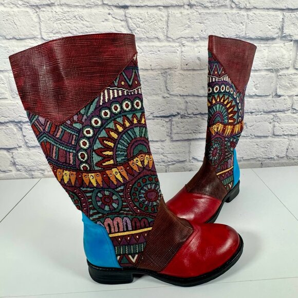 Candice Cooper Bohemian Style Side Zip 12 Inch Boot EU 38 US 7.5 - Picture 3 of 11